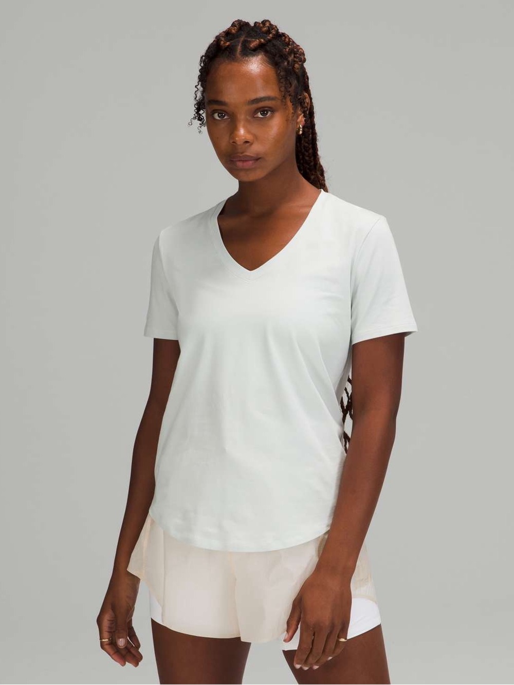 lululemon athletica Light Mint V-Neck Short Sleeve Tee